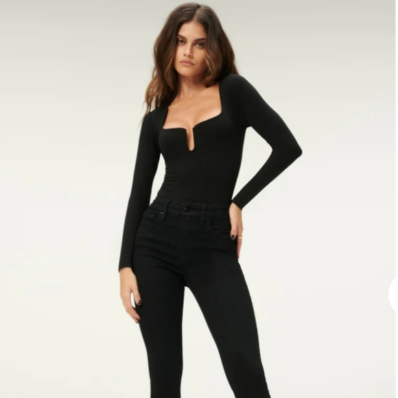 ❤️ NWOT! GOOD AMERICAN U RING LONG SLEEVE BODYSUIT, 3 (LARGE) - Picture 2 of 12